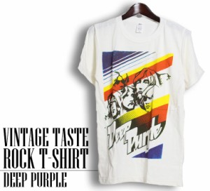 ヴィンテージ風 Deep Purple Tシャツ ディープパープル ロックTシャツ バンドTシャツ 半袖 メンズ レディース かっこいい バンT ロックT 