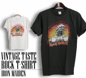 ヴィンテージ風 Iron Maiden Tシャツ アイアンメイデン ロックTシャツ バンドTシャツ 半袖 メンズ レディース かっこいい バンT ロックT 