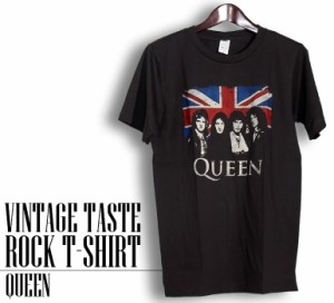 ヴィンテージ風 Queen Tシャツ クイーン ユニオンジャック ユニオンフラッグ ロックTシャツ バンドTシャツ メンズ レディース ロックT バ