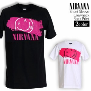 Nirvana Tシャツ ニルヴァーナ ロックTシャツ バンドTシャツ ニルバーナ ニコちゃん 半袖 メンズ レディース かっこいい バンT ロックT 
