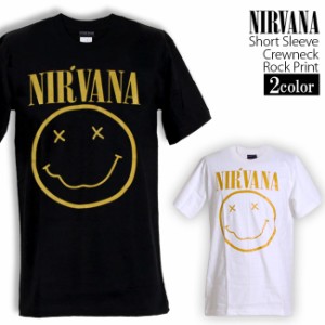 Nirvana Tシャツ ニルヴァーナ ロックTシャツ バンドTシャツ ニルバーナ ニコちゃん 半袖 メンズ レディース かっこいい バンT ロックT 