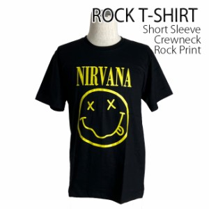 Nirvana Tシャツ ニルヴァーナ ニコちゃん マーク ロックTシャツ バンドTシャツ 半袖 メンズ レディース かっこいい バンT ロックT バン