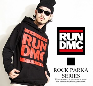 ロックパーカー RUN-D.M.C ロゴ イラスト ランディーエムシー フード付 ROCK ロックTシャツ バンドTシャツ パンクTシャツ 大きいサイズ