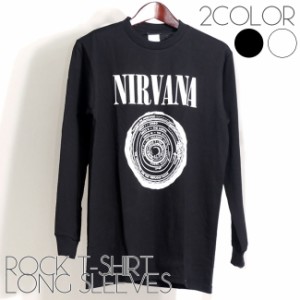 Nirvana ロング Tシャツ ニルヴァーナ Circle 長袖 ニルバーナ ロックTシャツ バンドTシャツ メンズ レディース ロンT ロックT バンドT 