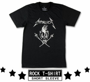 ロックTシャツ Metallica メタリカ モヒカンクロス バンドTシャツ メンズ レディース パンク