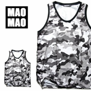 総柄デザイン CAMO 迷彩柄 メッシュバスケットシャツ メンズ ポリエステル S-XL【大きいサイズ タンクトップ ダンス レディース】