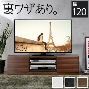 テレビ台 テレビボード ローボード 背面収納TVボード 〔ロビン〕 幅120cm AVボード 鏡面キャスター付きテレビラックリビング収納
