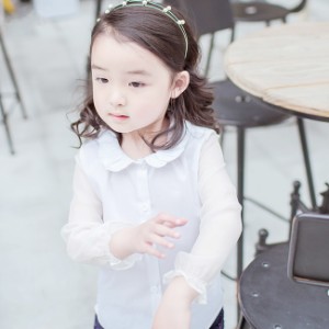 【KID’S】ショルダーシームシルクブラウス/ブラウス/シャツ/トップス/切替/切り替え/カット/カットソー/シルク/コットン/キッズ/レディ