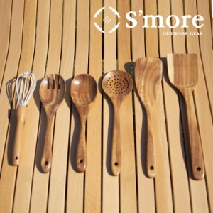 【Smore / Kitchen tools 7set】 キッチンツール セット 収納 キャンプ 調理器具 木製 天然チーク材 クッキングツール 7点セット アウト