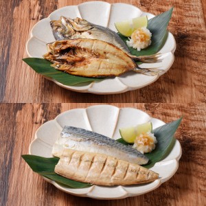 送料無料 【長崎県対馬産】骨までまるごと食べれる♪ 人気の焼き魚 8枚セット（あじ開き×4、焼きさば×4） / お魚 長崎県 お取り寄せ グ