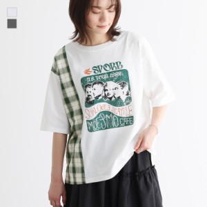 ＜夏新作＞『リメイク風Tシャツ』※メール便可※【5】[Tシャツ トップス カットソー レディース 半袖 リメイク風 バンド バンドTシャツ 