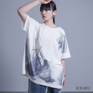 『kOhAKU線画×ペイント風Tシャツ』 ※メール便可※【10】[Tシャツ レディース ユニセックス 春夏 トップス カットソー 半袖 五分袖 ドル