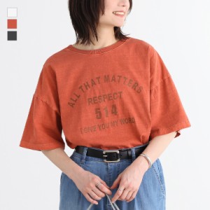 ＜春新作＞『カレッジロゴピグメントTシャツ』※メール便可※【10】[Tシャツ カットソー トップス レディース 夏 半袖 カレッジロゴ ピグ