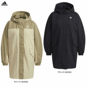 adidas（アディダス）W PRSVE ウーブンコート（V9343）スポーツ ロングコート ベンチコート ジャケット カジュアル 長袖 撥水 レディース