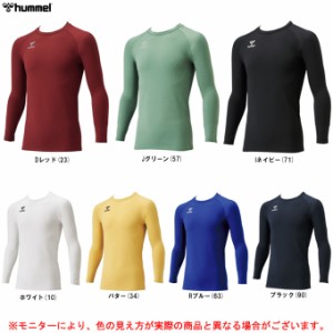 ◆メール便対応商品◆hummel（ヒュンメル）あったか丸首インナーシャツ（HAP5155C） サッカー 長袖 裏起毛 アンダーシャツ メンズ