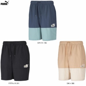 ◆メール便対応商品◆PUMA（プーマ）ESS+ ウーブン カラーブロック ショーツ（674928） ハーフパンツ ショートパンツ 撥水 メンズ