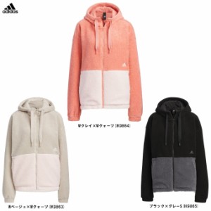 adidas（アディダス）Wカラーブロック ルーズフィット ボア フルジップジャケット（IEH74）ボアジャケット フリース レディース