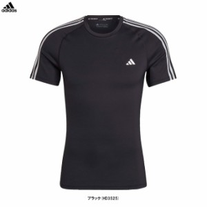 ◆メール便対応商品◆adidas（アディダス）テックフィット スリーストライプス 半袖Tシャツ（RP431） ランニング メンズ