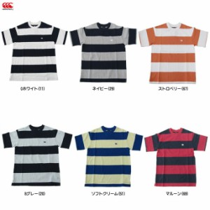 ◆メール便対応商品◆Canterbury（カンタベリー）ストライプジャージクルー（RA39065） ラグビー 半袖 Tシャツ メンズ