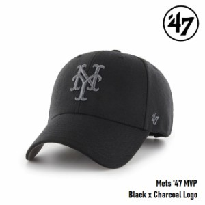 47 キャップ  '47 Brand フォーティセブン MVP Mets Black x Charcoal Logo MLB CAP メッツ エムブイピー ブラック x チャコールロゴ 