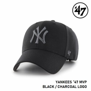 47 キャップ  '47 Brand フォーティセブン MVP Yankees Black x Charcoal Logo MLB CAP NY ニューヨーク・ヤンキース ブラック 