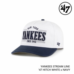 47 キャップ  '47 Brand フォーティセブン HITCH Yankees Stream Line White x Navy NY ニューヨーク・ヤンキース MLB CAP 