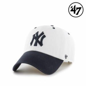 47 キャップ  '47 Brand フォーティセブン CLEAN UP Yankees Double Header Diamond White x Navy MLB CAP ニューヨーク・ヤンキース 