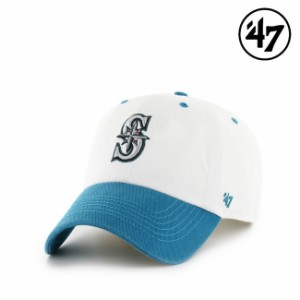 47 キャップ  '47 Brand フォーティセブン CLEAN UP Mariners Double Header Diamond White x Dark Teal MLB CAP シアトル・マリナーズ 
