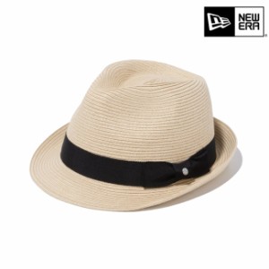 ニューエラ  ハット  NEWERA The Trilby グログランバンド ナチュラルペーパーロープ シルバーピントリルビー ストローハット