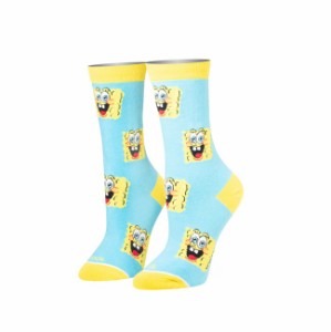 ソックス ODD SOX オッドソックス SPONGE BLOCK WOMEN'S スポンジボブ  SOCKS 靴下 クルー丈 レディース