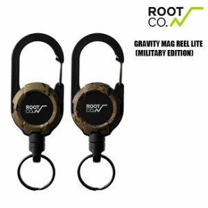 ROOT CO. ルート コー カラビナリール GRAVITY MAG REEL LITE  MILITARY EDITION マグネットを内蔵したカラビナ付きコードリールキーホル