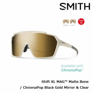 サングラス スミス SMITH Shift XL MAG Matte Bone (ChromaPop Black Gold Mirror & Clear) 偏光レンズ  ASIA FIT マグネットレンズ 