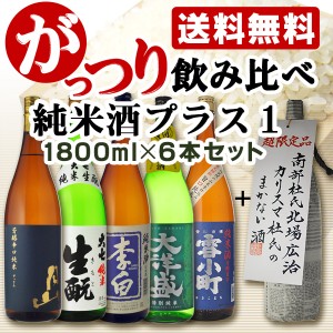 日本酒　飲み比べ　送料無料　純米酒プラス1　がっつり日本酒飲み比べ6本セット　1800ml×6本　（北海道・沖縄＋890円）