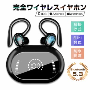 完全ワイヤレスイヤホン Bluetooth5.3 ブルートゥースイヤホン 耳かけ式 カナル型イヤホン スポーツ向け TWSワイヤレスヘッドセット 10H