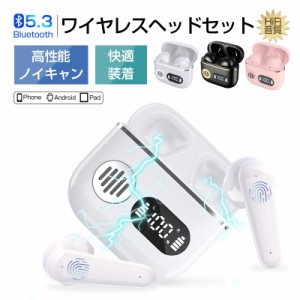 ワイヤレスイヤホン Bluetooth5.3 通話 小型 軽量 500mAh充電ケース付き Type-C充電 90日保証付き 日本語取扱説明書