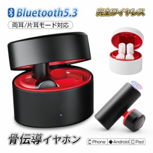 骨伝導イヤホン Bluetooth5.3 充電ケース付き 防水防滴 Type-C充電 iPhone/iPad/Androidスマホ/タブレット 90日保証付き 日本語取扱説明