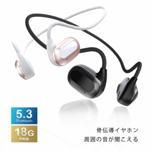 骨伝導イヤホン Bluetooth5.3 耳を塞がない ながら聴き 周囲の音が聞こえる 耳掛け式 ワイヤレスヘッドホン ノイズキャンセリング クリア