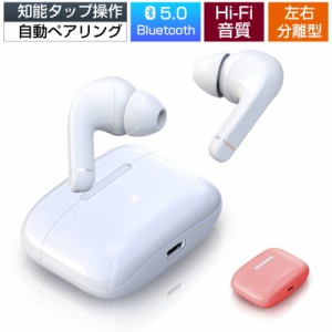 ワイヤレスイヤホン5.0 Bluetooth5.0 充電ケース付き マイク内蔵 ハンズフリー通話 ハイレゾ  日本語説明書付