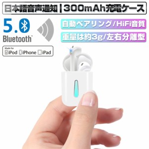 ワイヤレスイヤホン Bluetooth 5.0 ノイズリダクション 日本語音声ガイダンス Hi-Fi 高音質 TWS 充電ケース付き iPhone/iPad/Android対応
