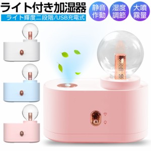 加湿器 ミニ加湿器 卓上加湿器 USB充電式 超音波式 ナノミスト コードレス ナイトライト LEDライト 電球設計 