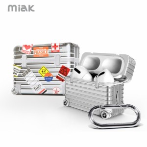 AirPods Pro ケース ハードケース MIAK キャリーケース スーツケース エアーポッズ カバー ワイヤレス充電 Qi 対応 ポリカーボネート TPU