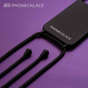 クロスボディストラップ&ケース 「ブラック」ロープネックストラップ付き シリコンケース for iPhone 13 mini / 13 / 13 Pro / 13 Pro M