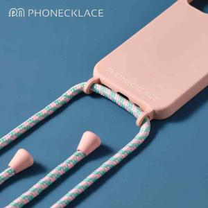 クロスボディストラップ&ケース 「パウダーピンク」ロープネックストラップ付き シリコンケース for iPhone 13 mini / 13 / 13 Pro / 13