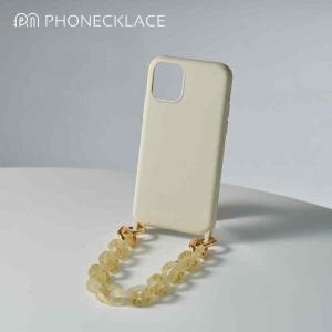 ストラップ&ケース ハンドチェーンストラップ付き 「アイボリー」 シリコンケース for iPhone 13 / 13 Pro / 13 Pro Max PHONECKLACE シ