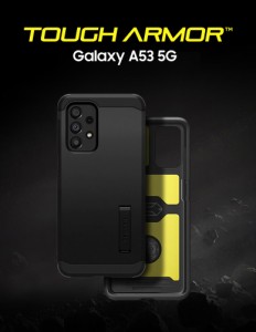 Galaxy A53 5G ケース キックスタンド タフ・アーマー シュピゲン 耐衝撃 米軍MIL規格取得 動画視聴 ギャラクシーa53 5G カバー スタンド