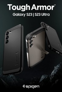 Galaxy S23 ケース 耐衝撃 三層構造 Galaxy S23 Ultra ケース スタンド付き タフ・アーマー シュピゲン カメラ保護 Qi充電 SC-51D SCG19 