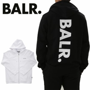 BALR. ボーラー パーカー メンズ 日本限定 ブラック ホワイト スウェット フルジップ バックプリント ビッグロゴ 背面ロゴ Qシリーズ ス