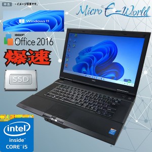 ノートパソコン 中古 Windows 11 NEC VK26TX-M Intel Core i5 4210M 4GB SSD128GB マルチドライブ Office2016 15.6型 テレワーク 中古パ