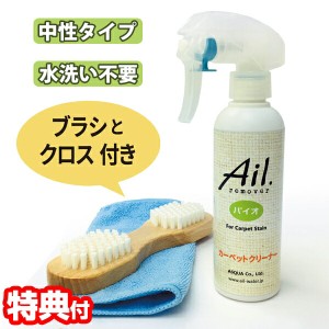 アイル リムーバー バイオ 200ml カーペットクリーナーセット ブラシ クロス 付属 Ail.remover カーペットクリーナー シミ取り剤 水洗い