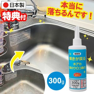 業務用 輝きが戻る 水アカ・鏡のウロコ取り 300g 日本製 お風呂 洗剤 水垢 鏡鱗 輝き戻る キッチン シンク 水垢 風呂 掃除 洗面所 鏡 ウ